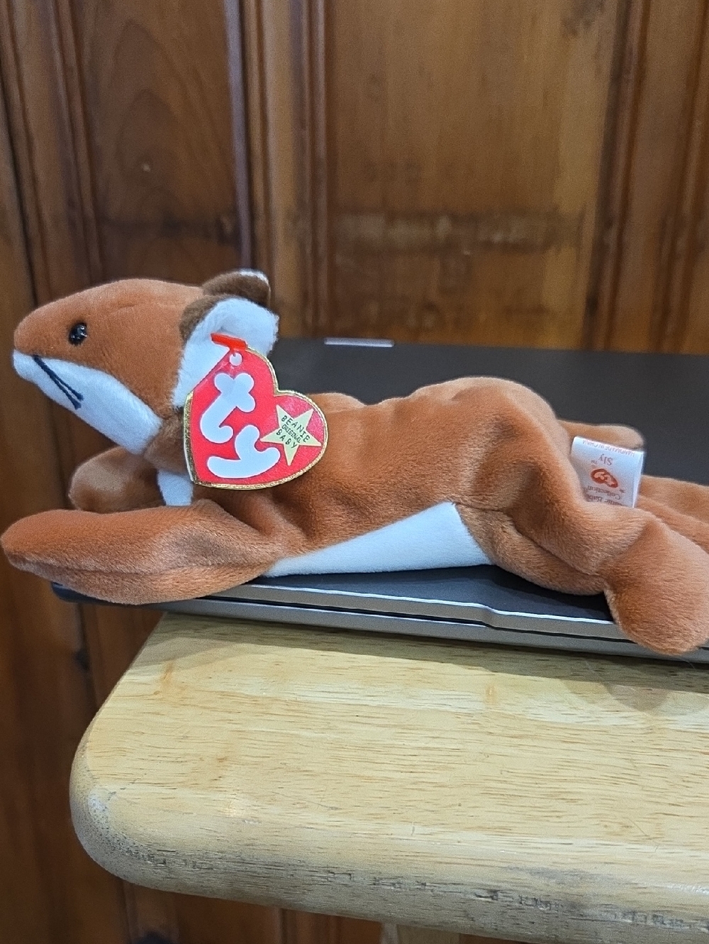 Ty Brown and White Otter Plush with Heart Tag